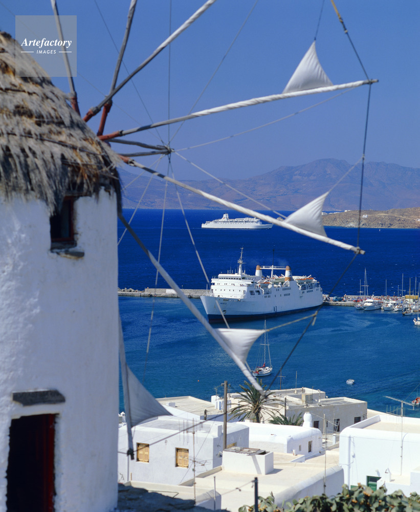 エーゲ海 Aegean Sea キクラデス諸島 Cyclades ミコノス島 Mykonos 島 Island 風車 Wind Mill Port 島 海 Sea 海洋 Ocean 客船 Passenger Boat エーゲ海 Aegean Sea キクラデス諸島 Cyclades ミコノス島 Mykonos 島 Island 風車 Wind Mill Port 島 海 Sea 海洋 Ocean 客船 Passenger Boat