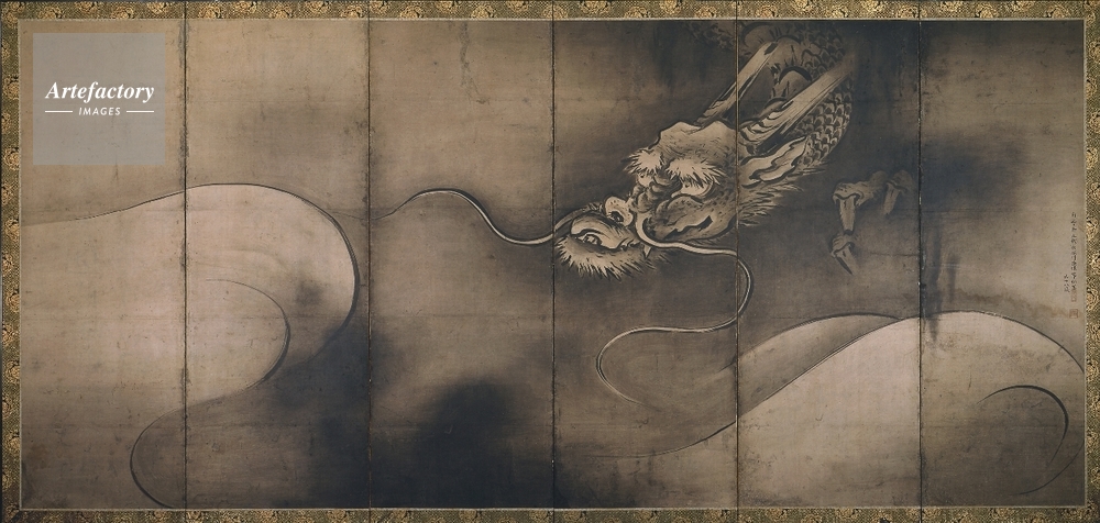 龍虎図屏風（龍）