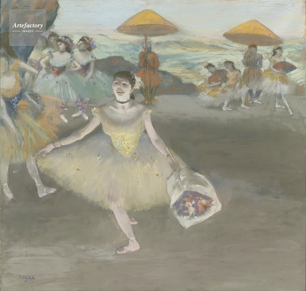 花束を持って挨拶する踊り子 Danseuse au bouquet saluant sur la scene