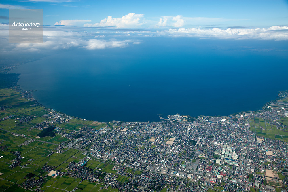 長浜市街地より琵琶湖