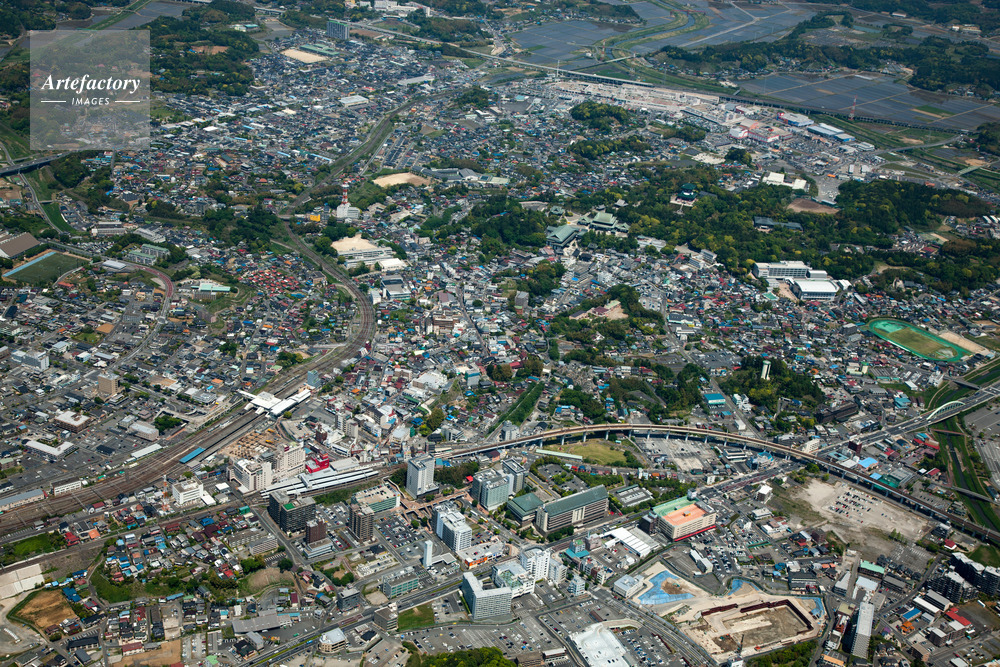 成田駅と市街地
