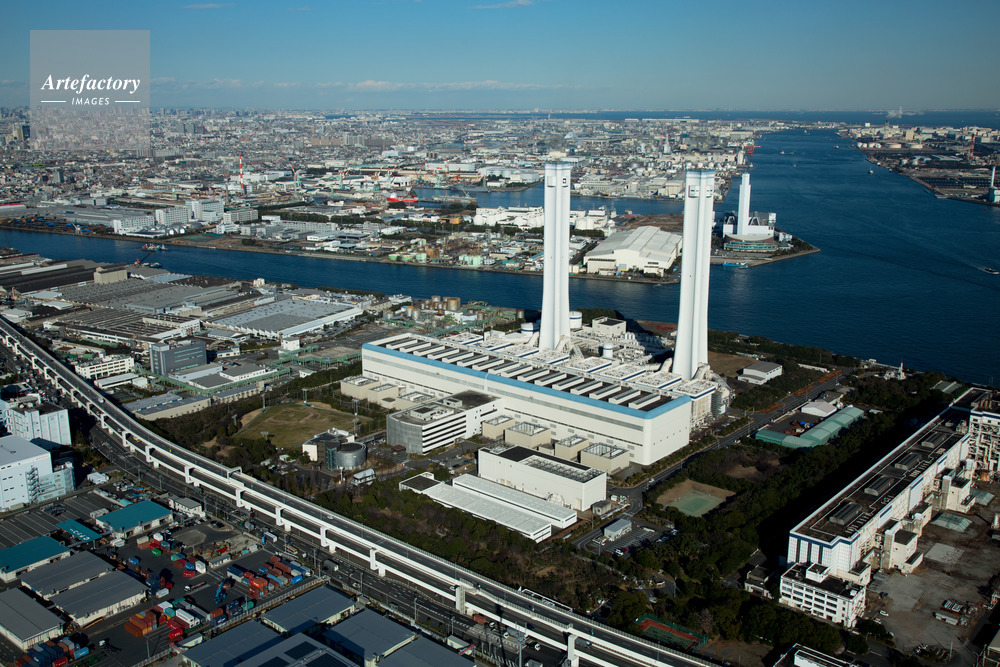 横浜火力発電所と京浜工業地区