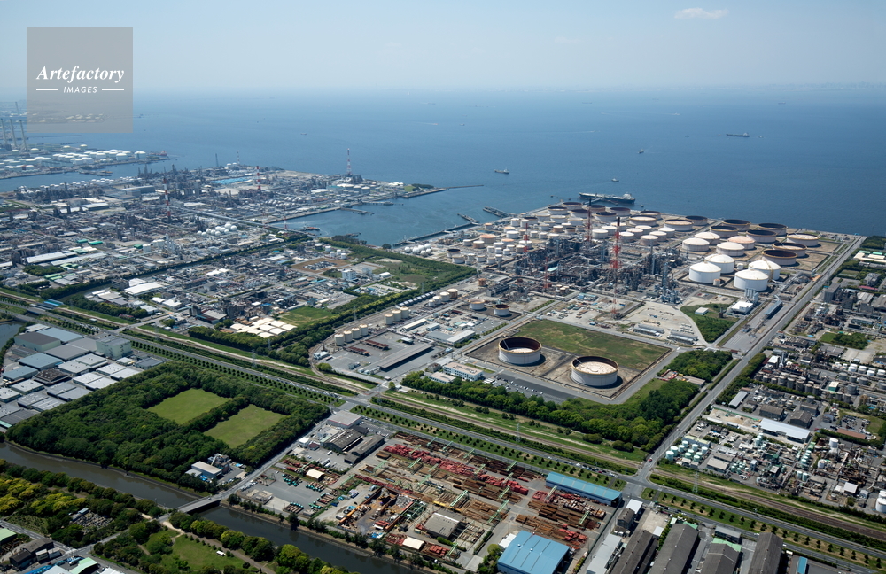京葉工業地帯 国道16号より千種海岸 極東石油 東レ 京葉工業地帯 国道16号より千種海岸 極東石油 東レ
