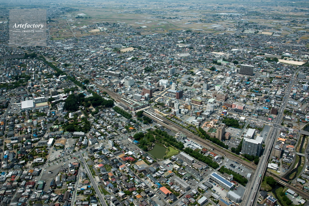 深谷駅と深谷市街地