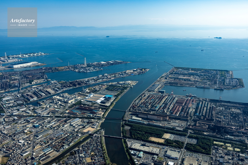 播磨臨海工業地域(阪神工業地帯)と播磨灘
