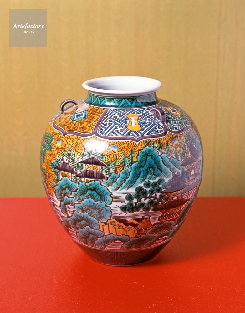 肌触りがいい 九谷焼 壺 うーむ 工芸品