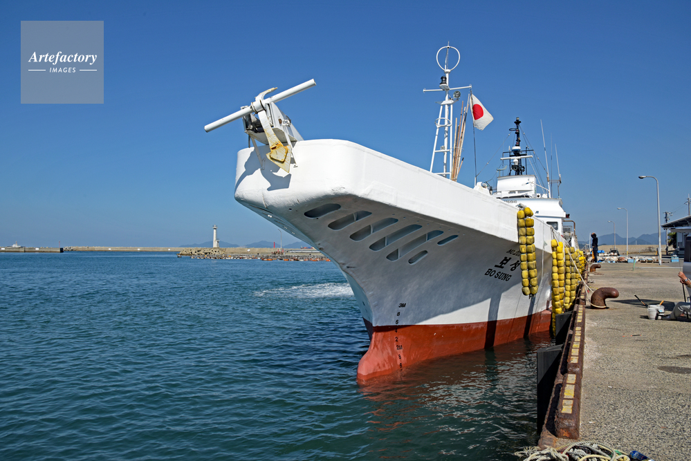 南風泊漁港 入港する韓国漁船